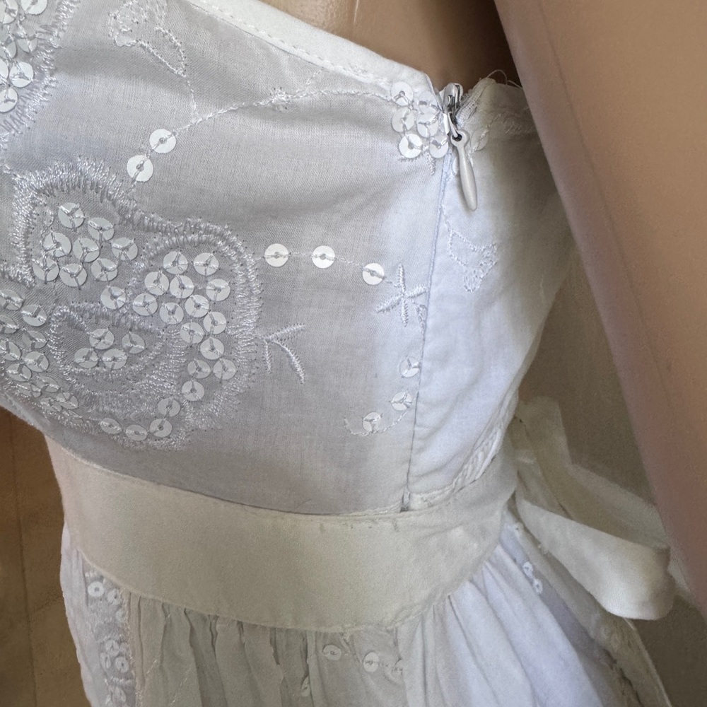 Zara Basic Elegant White Spaghetti Strap Dress Si… - image 6